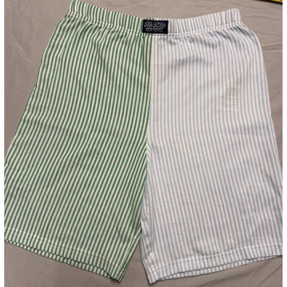 Polo Ralph Lauren Mens 12 Striped Pajama Lounge Shorts Green White blue